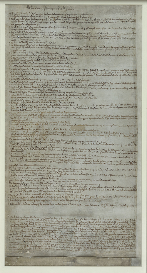 A first draft of Magna Carta, known as the Articles of the Barons © British Library