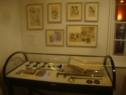 Period display case and William Hartley illustrations.